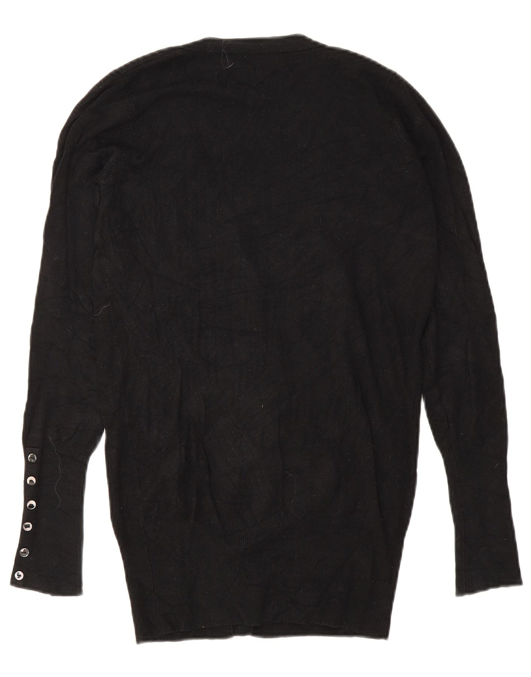 Zara Dame Cardigan Sweater UK 10 Small Black Rayon