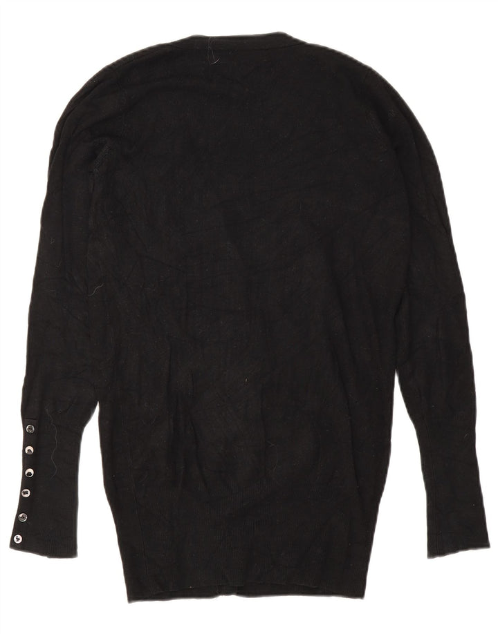 Zara Dame Cardigan Sweater UK 10 Small Black Rayon