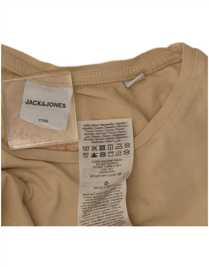 Jack & Jones Herre grafisk T-shirt Top Lille Beige Bomuld