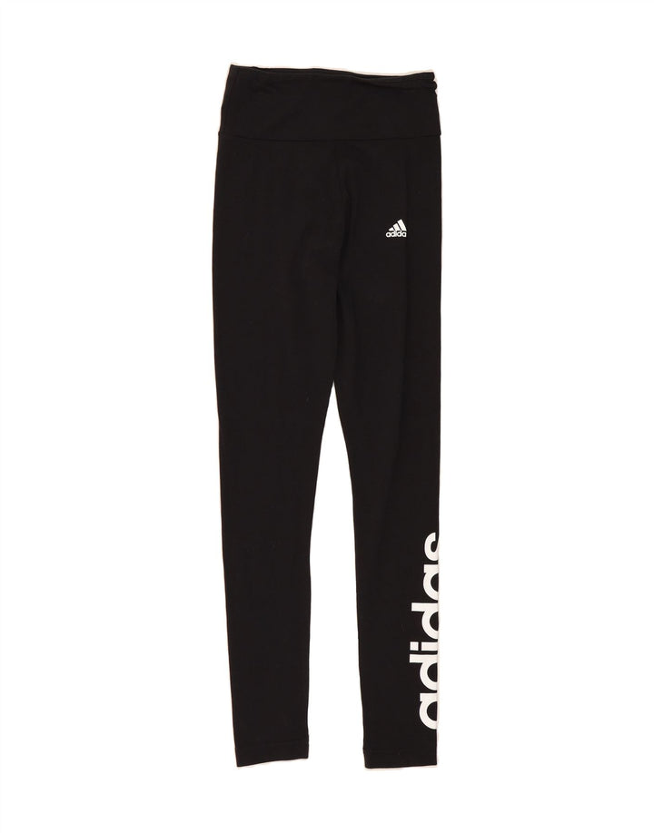 ADIDAS Womens Graphic Leggings UK 4/6 XS  Black Vintage Adidas and Second-Hand Adidas from Messina Hembry 
