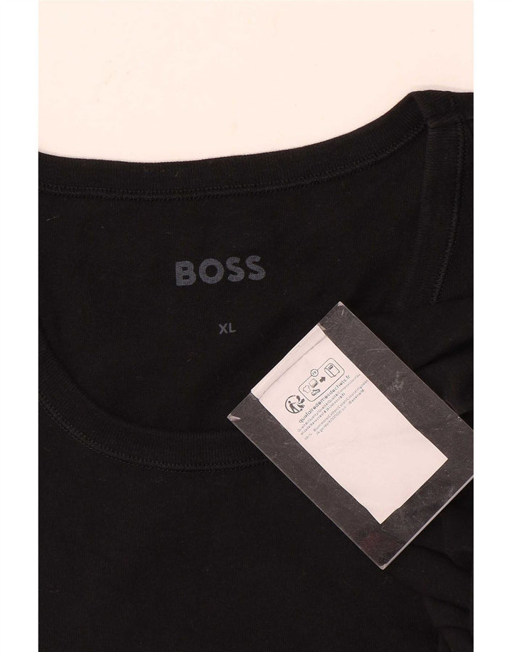 Hugo Boss Herre T-Shirt Top XL Sort Bomuld