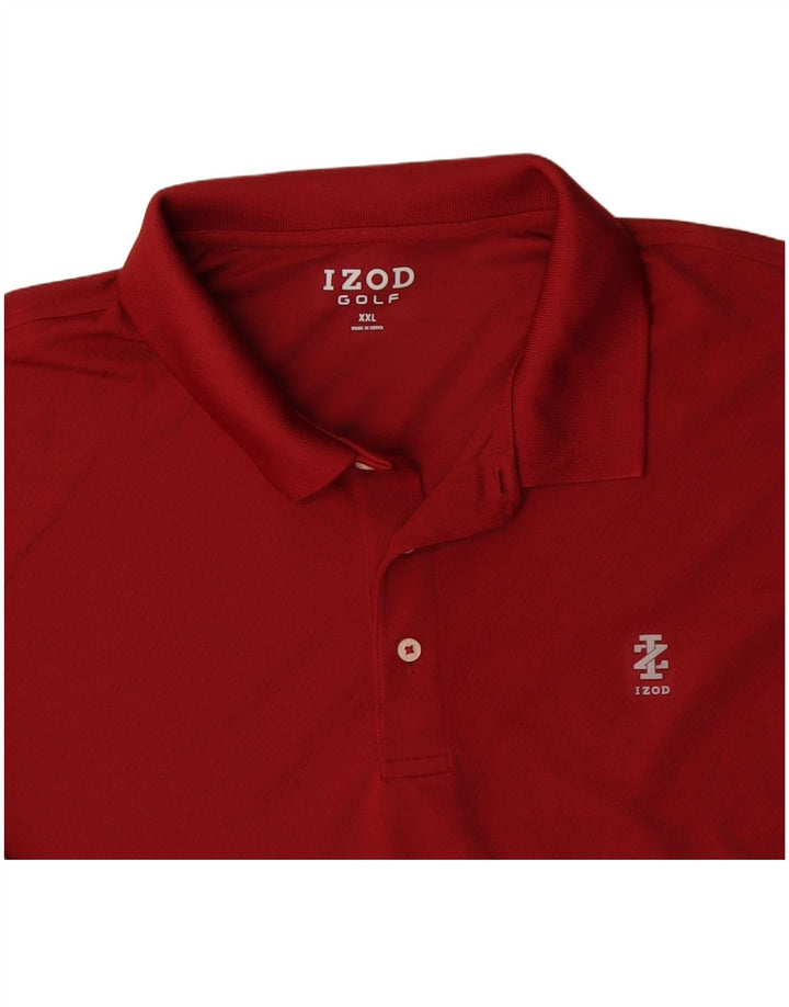 IZOD Golf Langærmet Polo Shirt til mænd 2XL Rød Polyester