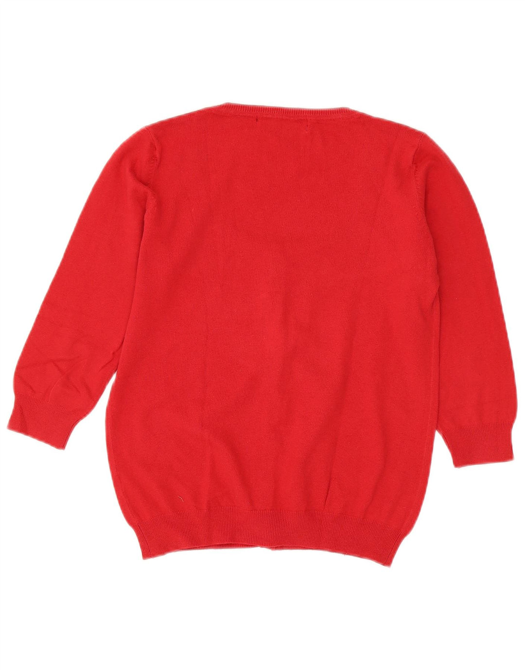 Zara Womens 3/4 Sleeve Cardigan Sweater UK 12 Medium Red