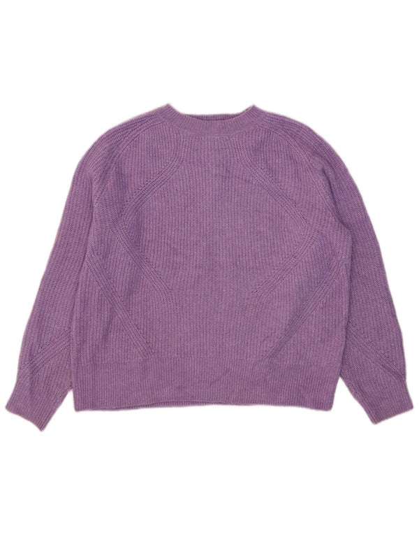 Marks & Spencer Dame sweater med rund hals DK 14 Medium Lilla Akryl