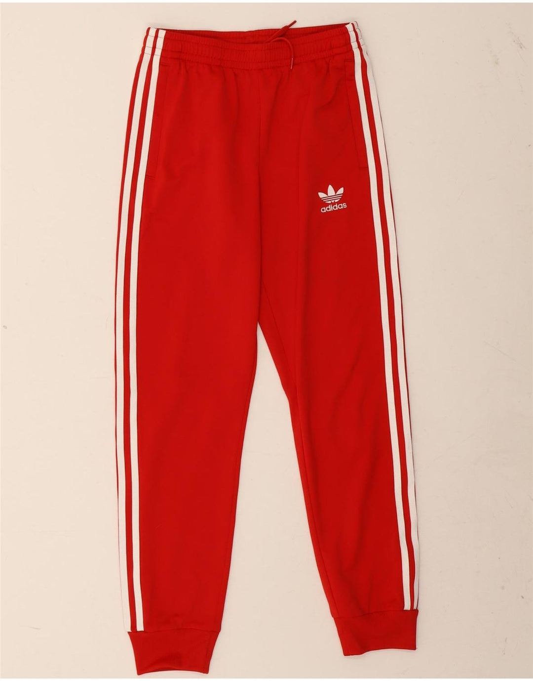 Adidas Drenge Træningsdragt Bukser Joggers 11-12 År Rød Polyester