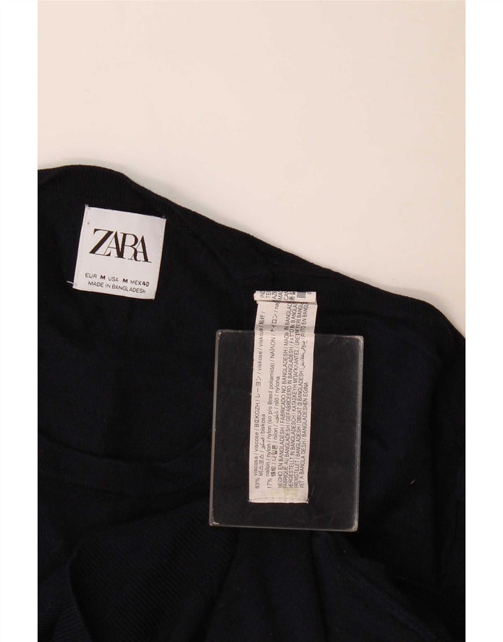 Zara Herre trøje med rund hals, medium marineblå viskose