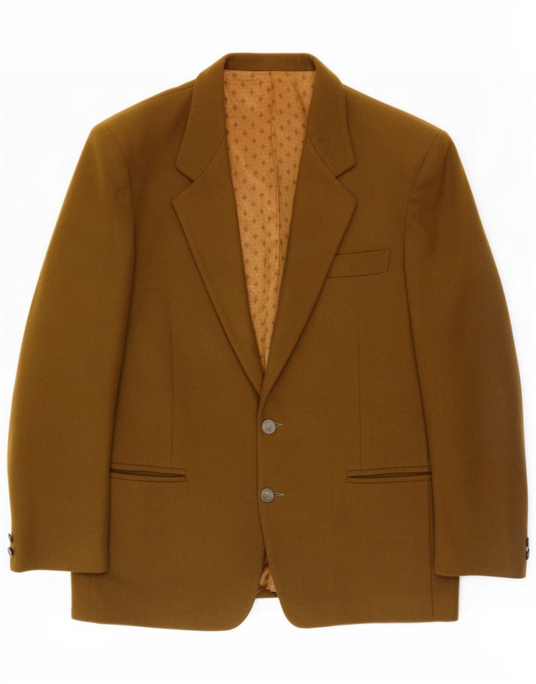 Zip Herre 2-knaps blazerjakke UK 36 Small Khaki Wool