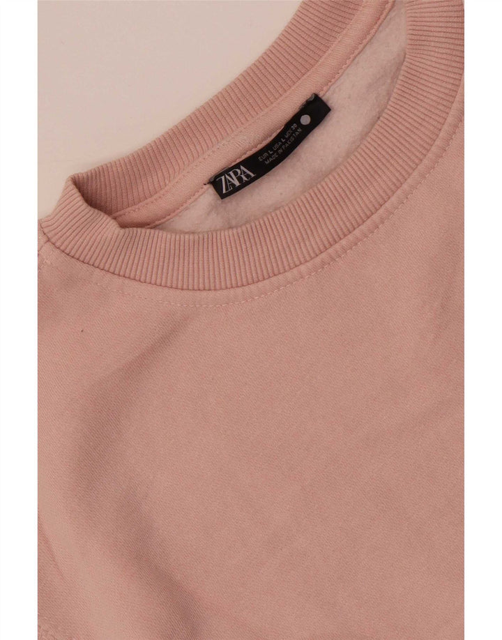 Zara Dame Sweatshirt Jumper UK 16 Large Pink