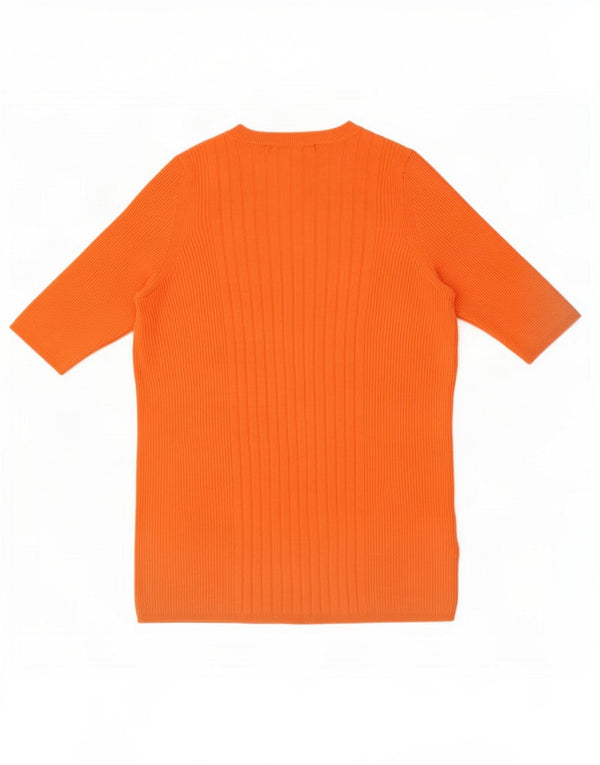 Marks & Spencer Womens T-Shirt Top UK 12 Medium Orange Viscose