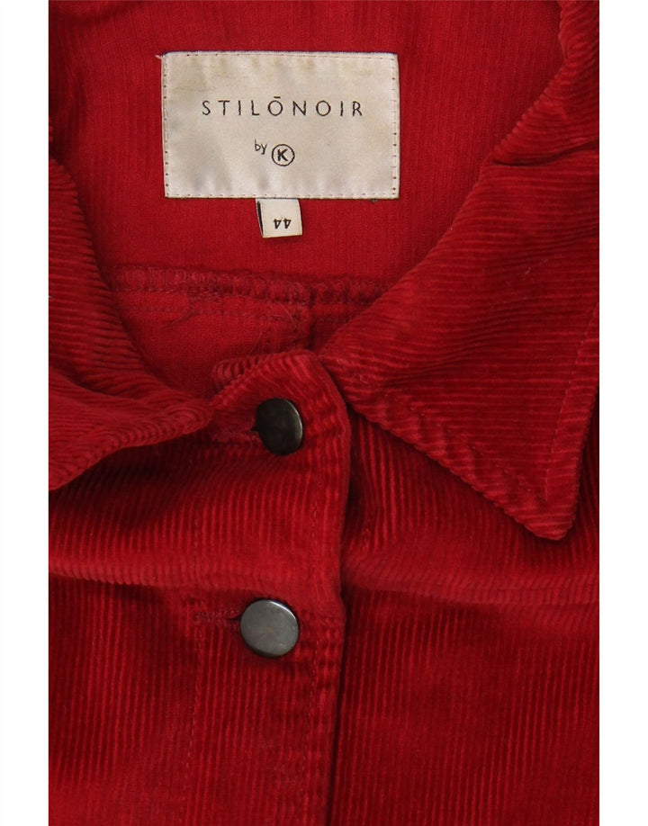 STILONOIR BY K Womens Corduroy Jacket IT 44 Medium Red Cotton Vintage Stilonoir By K and Second-Hand Stilonoir By K from Messina Hembry 