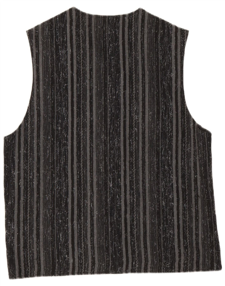 Vintage vest for mænd mellem sort stribet polyester