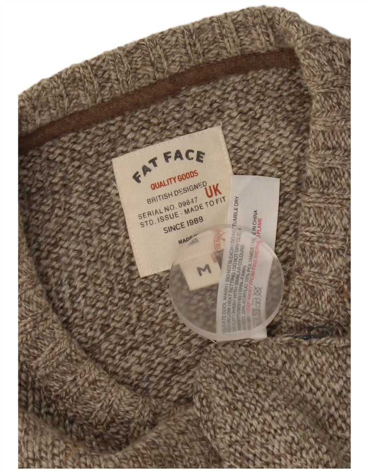 Fedt ansigt til mænd med rund hals sweater mellemgrå flekket uld