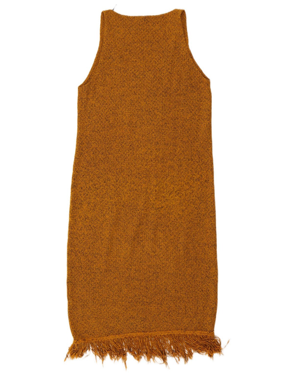 Zara Dame Sleeveless Jumper Dress UK 10 Small Brown Flecked