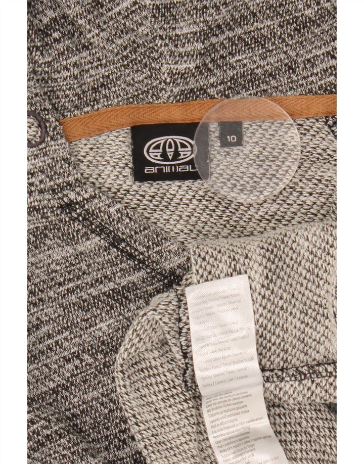 Animal Womens Oversized Hoodie Jumper UK 10 Small Grå Flecked Polyester