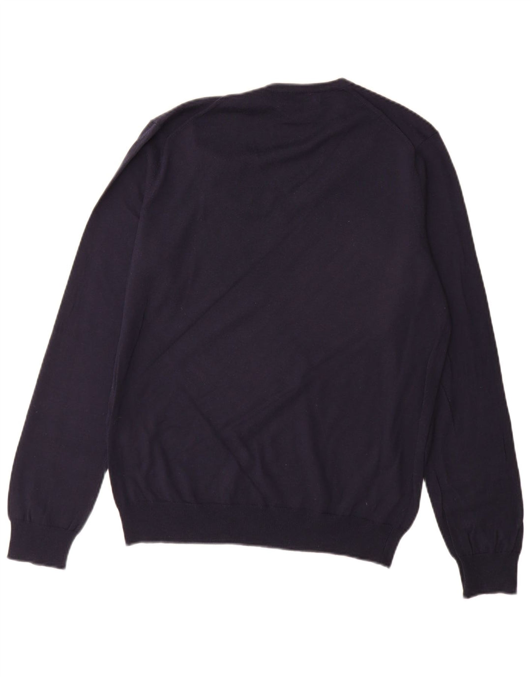 Zara Herre V-hals sweater Stor marineblå bomuld