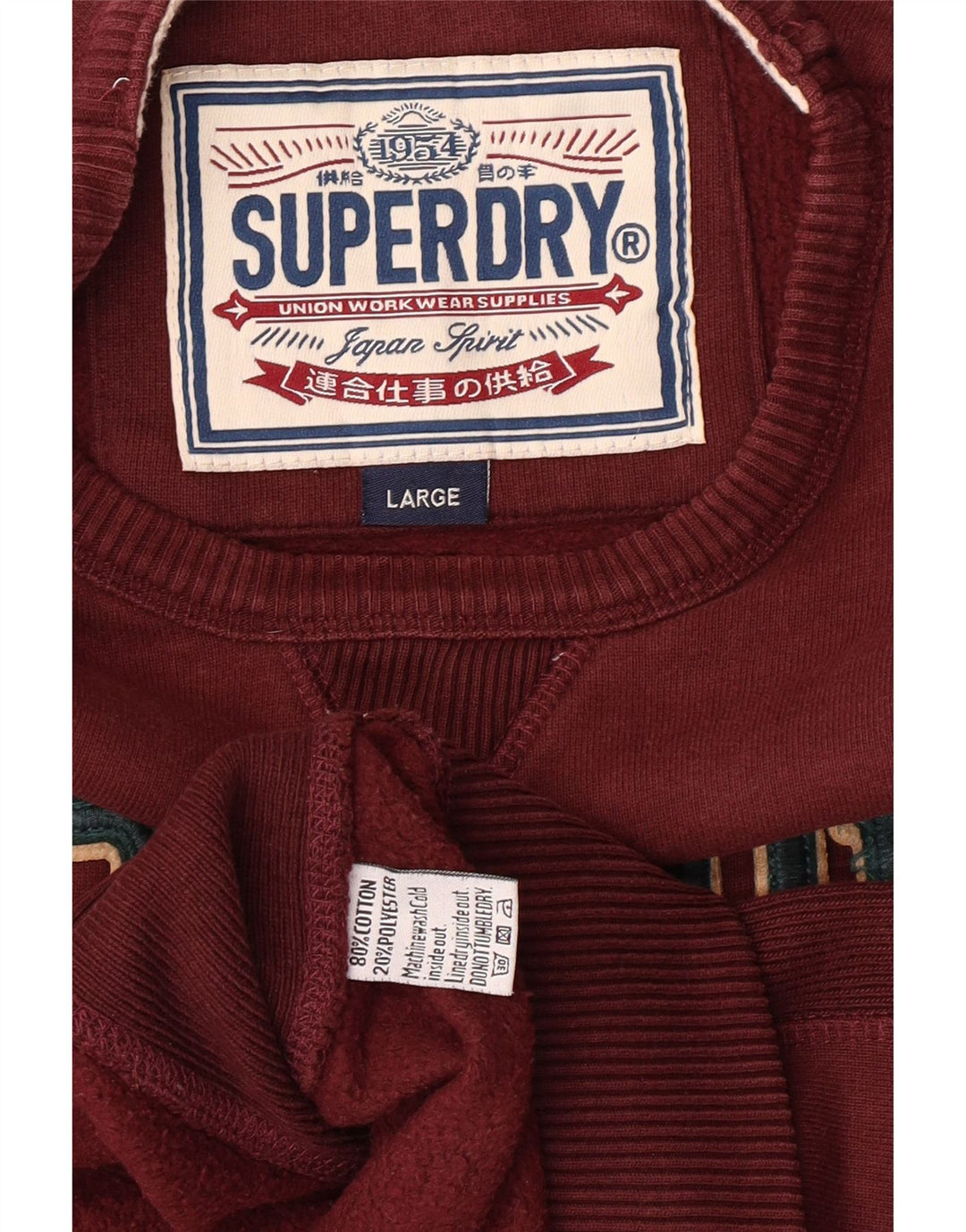 Superdry Grafisk Sweatshirt-trøje til mænd Large Bourgogne bomuld