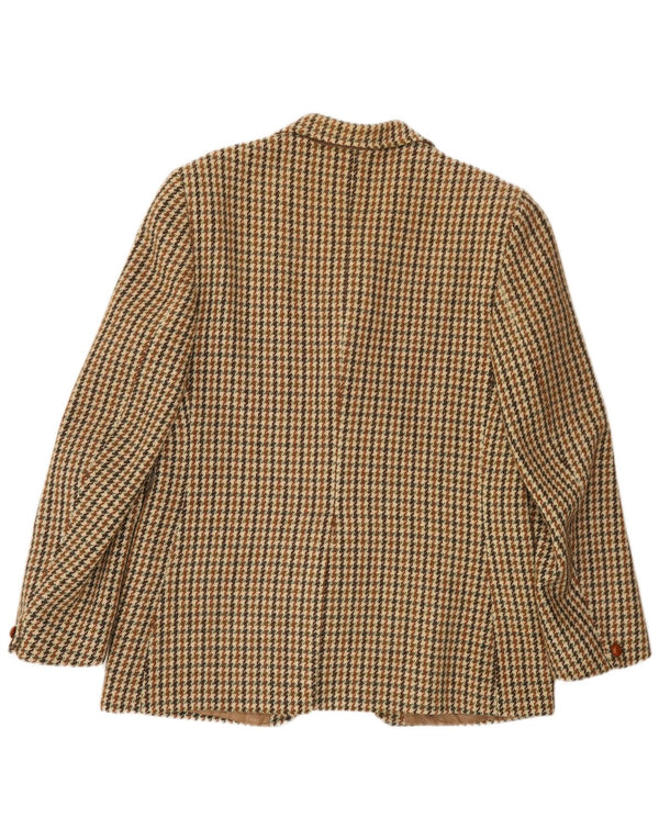 Harris Tweed Herre 3-knaps blazerjakke UK 36 Small Green Houndstooth Wool