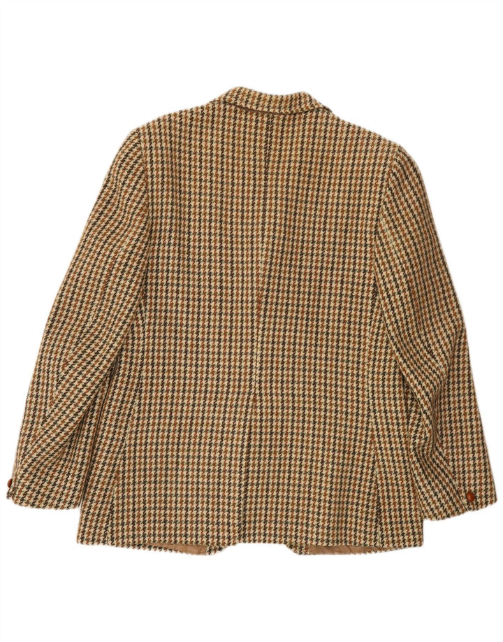 Harris Tweed Herre 3-knaps blazerjakke UK 36 Small Green Houndstooth Wool