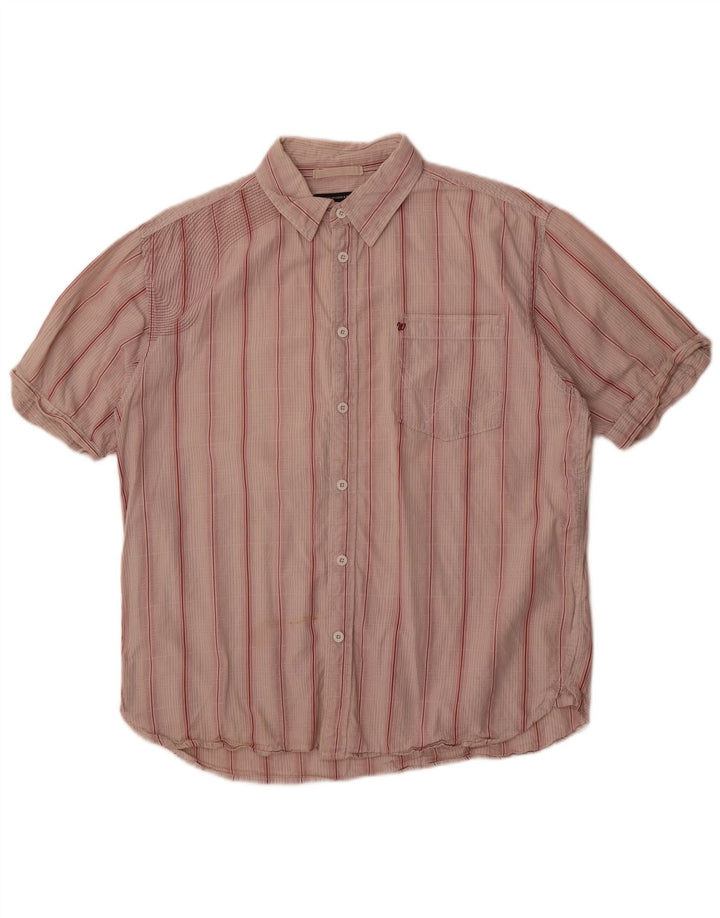 Wrangler Kortærmet Herreskjorte XL Pink Stribet