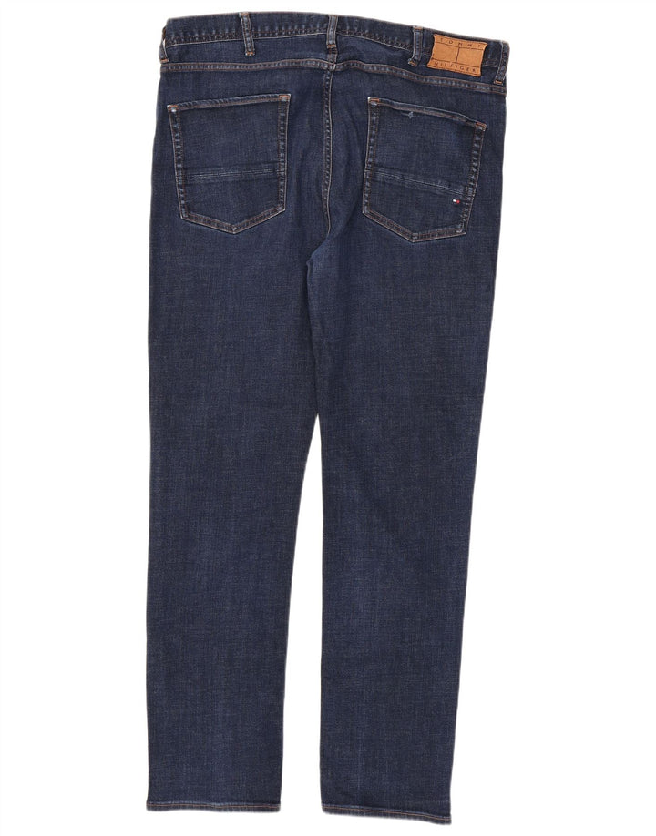 TOMMY HILFIGER Herre Denton Straight Jeans W38 L32 Marineblå Bomuld