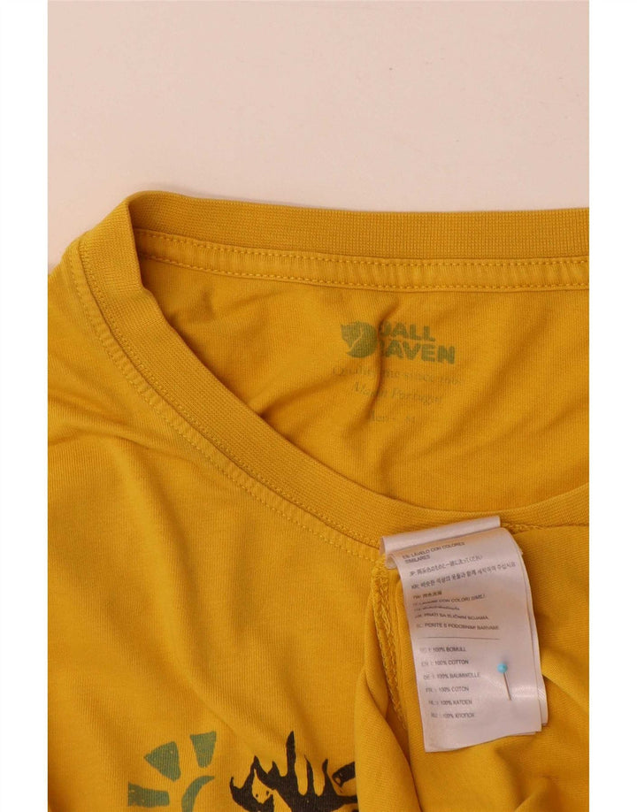 Fjall Raven Herre Grafisk T-Shirt Top Medium Gul Bomuld