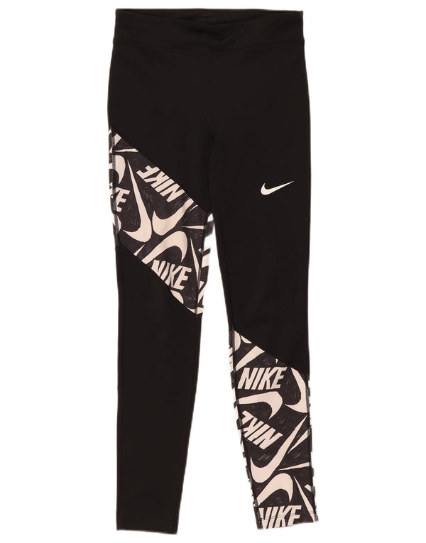 Nike piger Dri Fit grafiske leggings 13-14 år XL sort