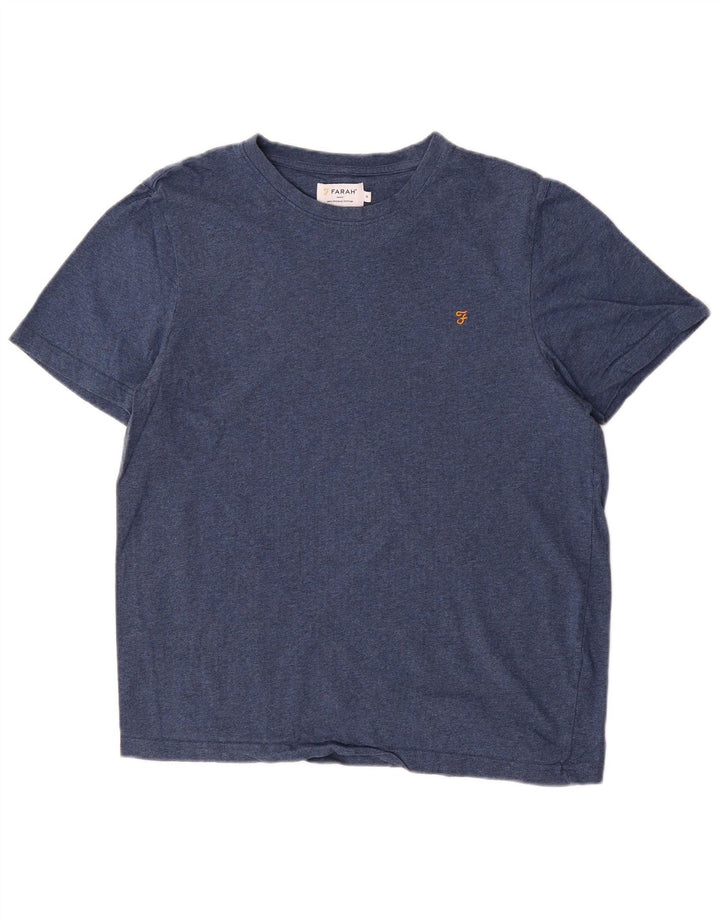 FARAH Herre T-Shirt Top Medium Marineblå Bomuld