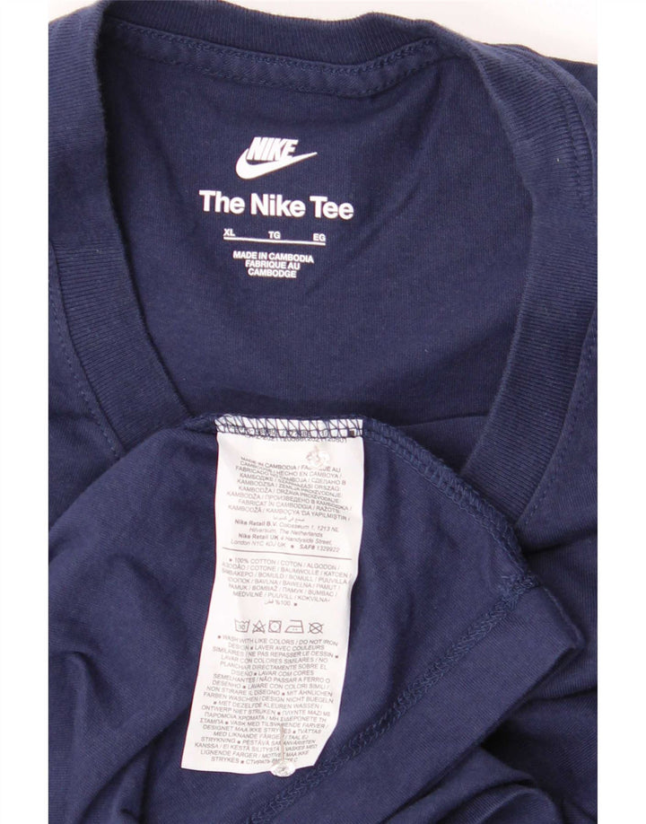 Nike T-shirt top til mænd XL marineblå bomuld