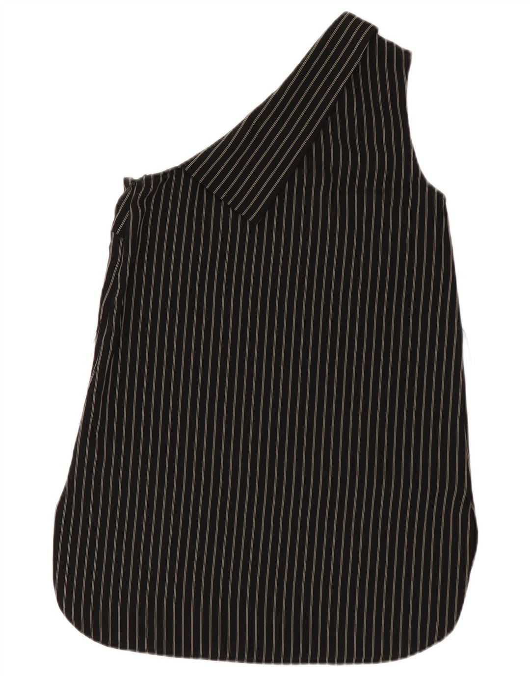 Karen Millen Dame One Shoulder Kjole UK 8 Lille sort stribet polyester