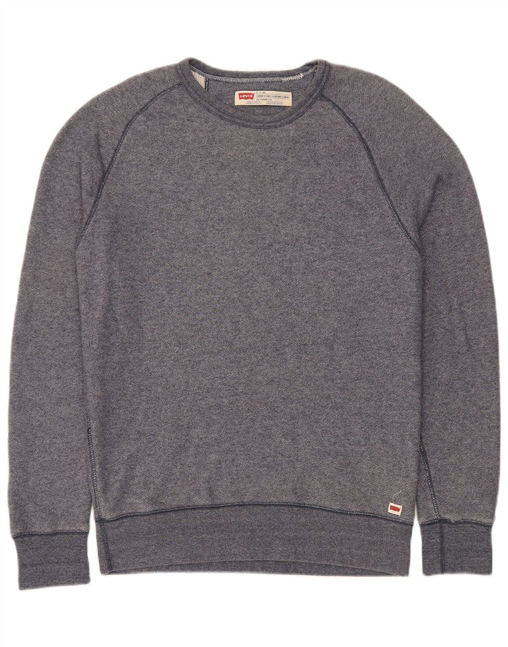 Levi's Herre Standard Fit Sweatshirt Jumper Small Navyblå Flecked Bomuld