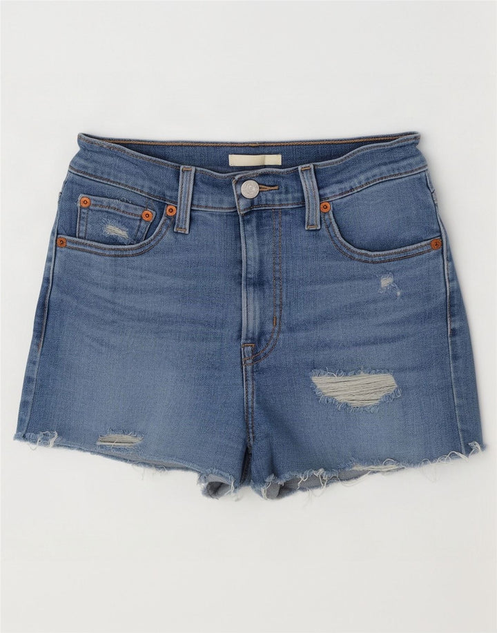 Levi's Distressed denimshorts til kvinder W27 Små blå bomuld