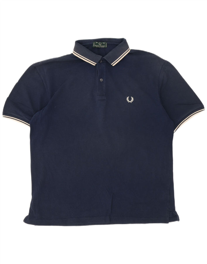 Fred Perry Herre poloshirt Stor marineblå stribet bomuld