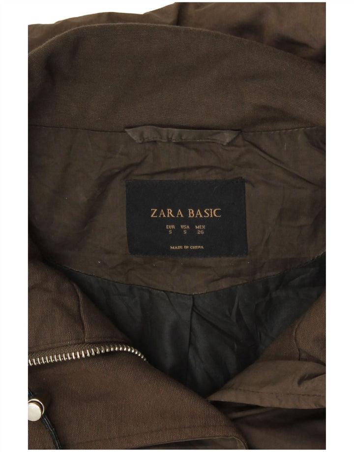 Zara Dame Hætte Oversized Parka Jacket UK 10 Small Khaki