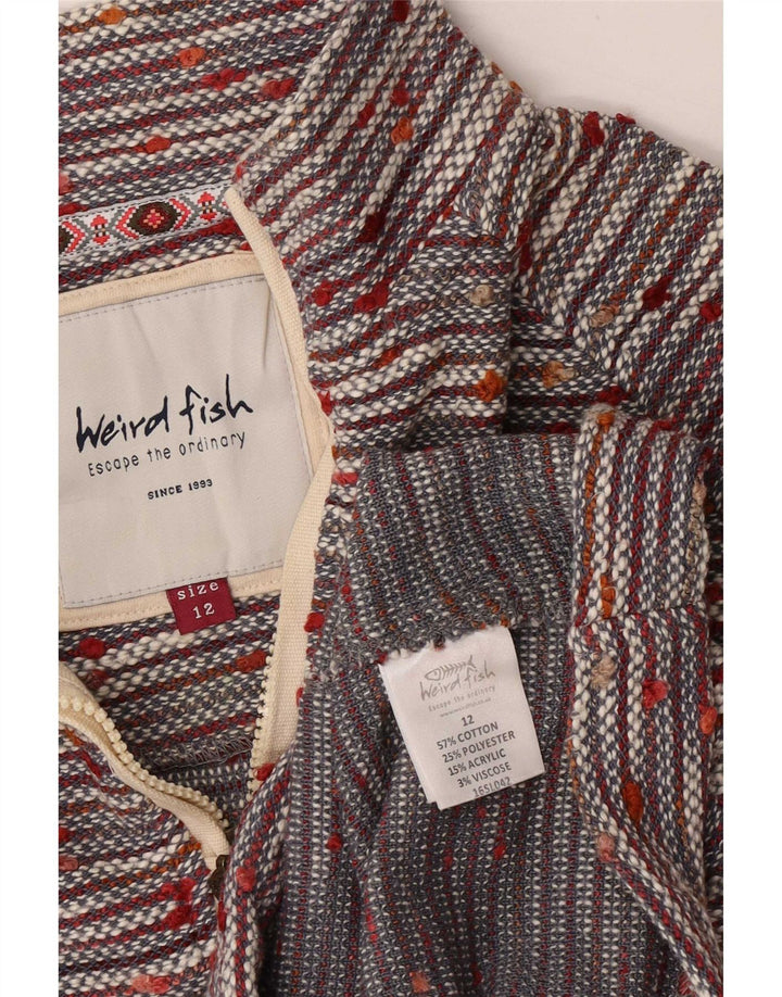 Weird Fish Dame Zip Neck Jumper Sweater UK 12 Medium Flerfarvet