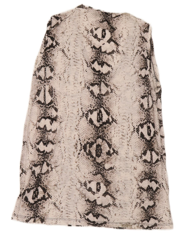 Liu Jo Dame ærmeløs bluse Top UK 8 Small White Animal Print Viscose