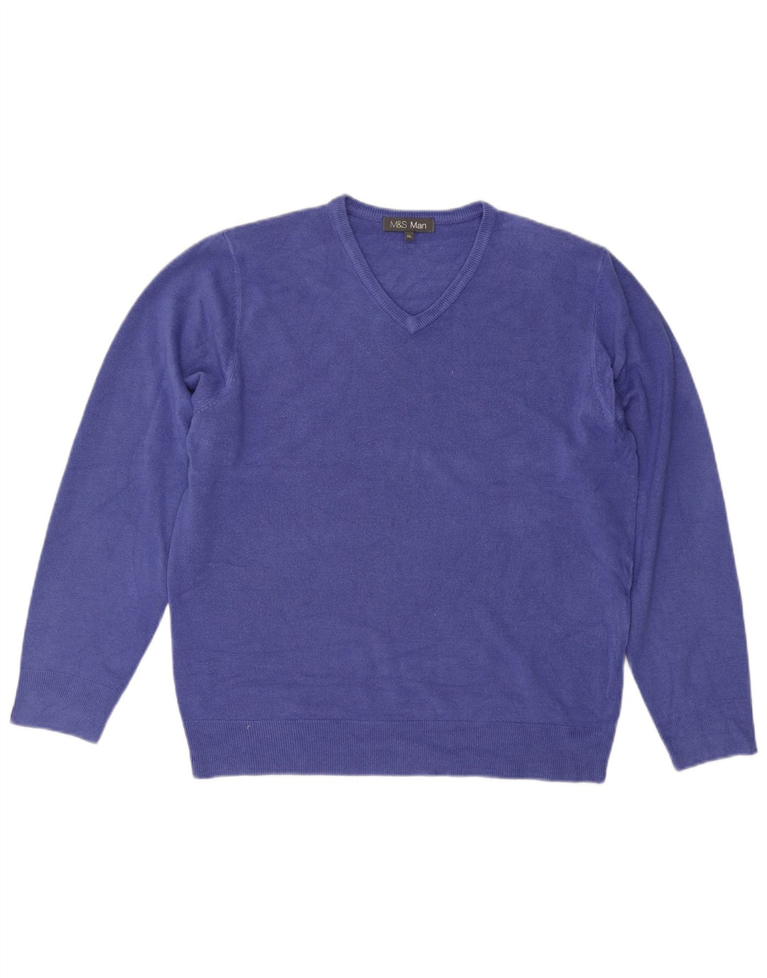Marks & Spencer Herre V-hals sweater XL Blå Akryl