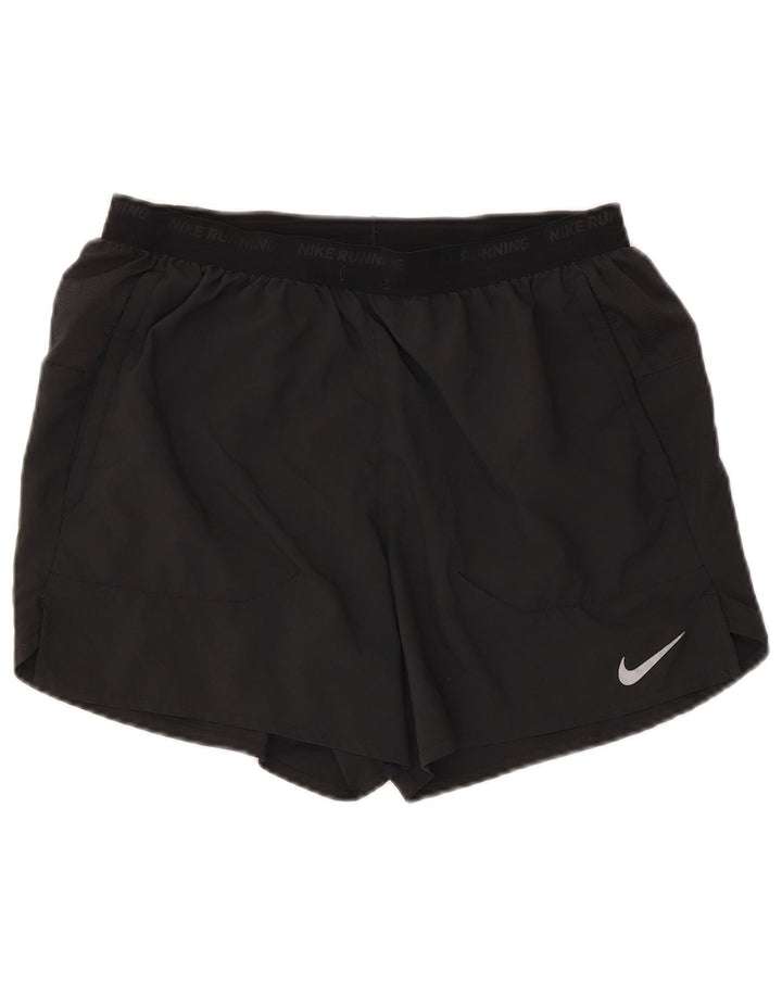 Nike Dame Dri Fit grafiske sportsshorts UK 14 Medium Sort