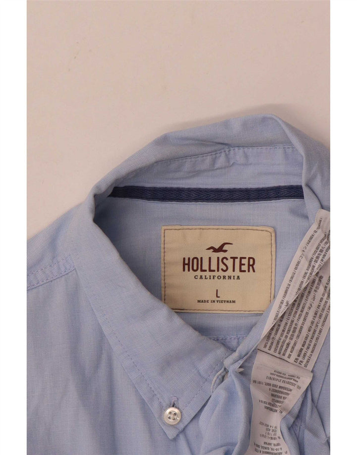 Hollister herreskjorte stor blå bomuld
