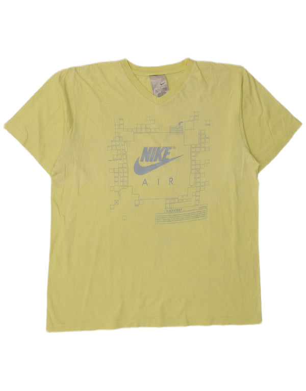 Nike Grafisk T-shirt top til mænd UK 42/44 Stor gul bomuld
