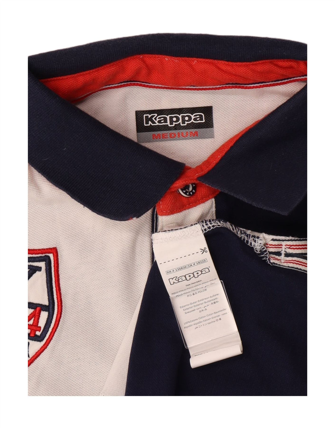 KAPPA Grafisk poloshirt til mænd Medium Marineblå Colourblock Bomuld