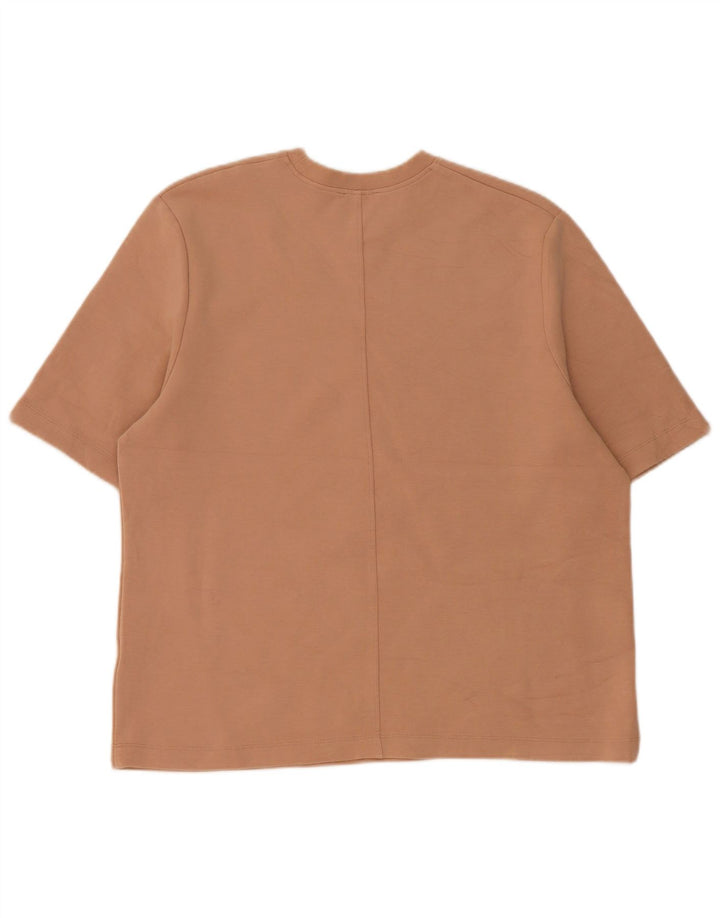Zara Herre T-shirt Top Medium Beige Bomuld