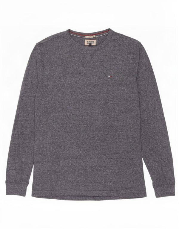 Tommy Hilfiger Herre Top Langærmet Large Navy Blue Flecked Polyester