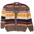 Vintage Dame Cardigan Sweater UK 12 Medium Flerfarvet Stribet
