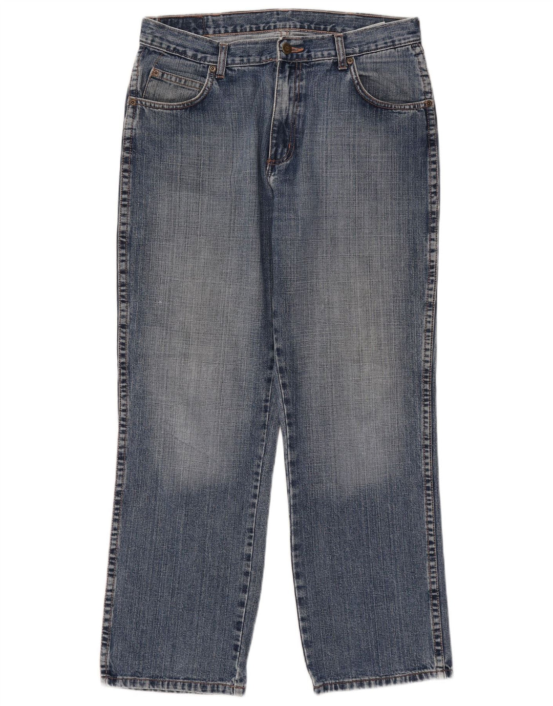 Wrangler Herre Regular Fit Straight Jeans W34 L30 Blå Bomuld
