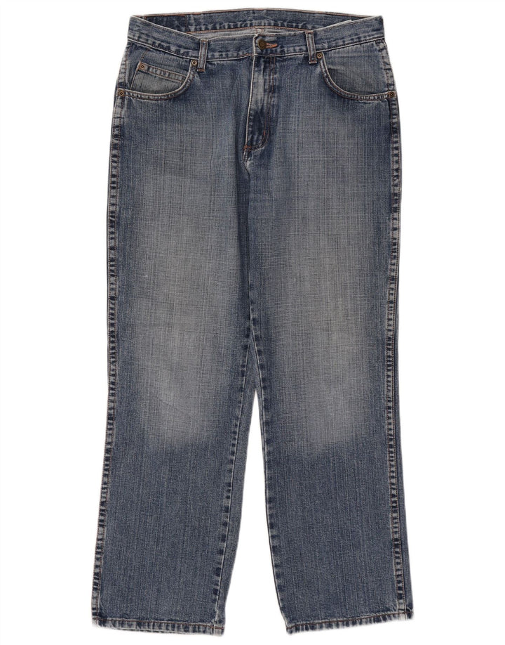 Wrangler Herre Regular Fit Straight Jeans W34 L30 Blå Bomuld