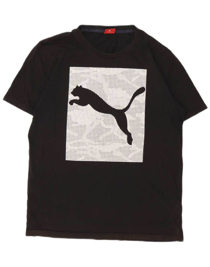 Puma Herre Grafisk T-Shirt Top Stor Sort Bomuld