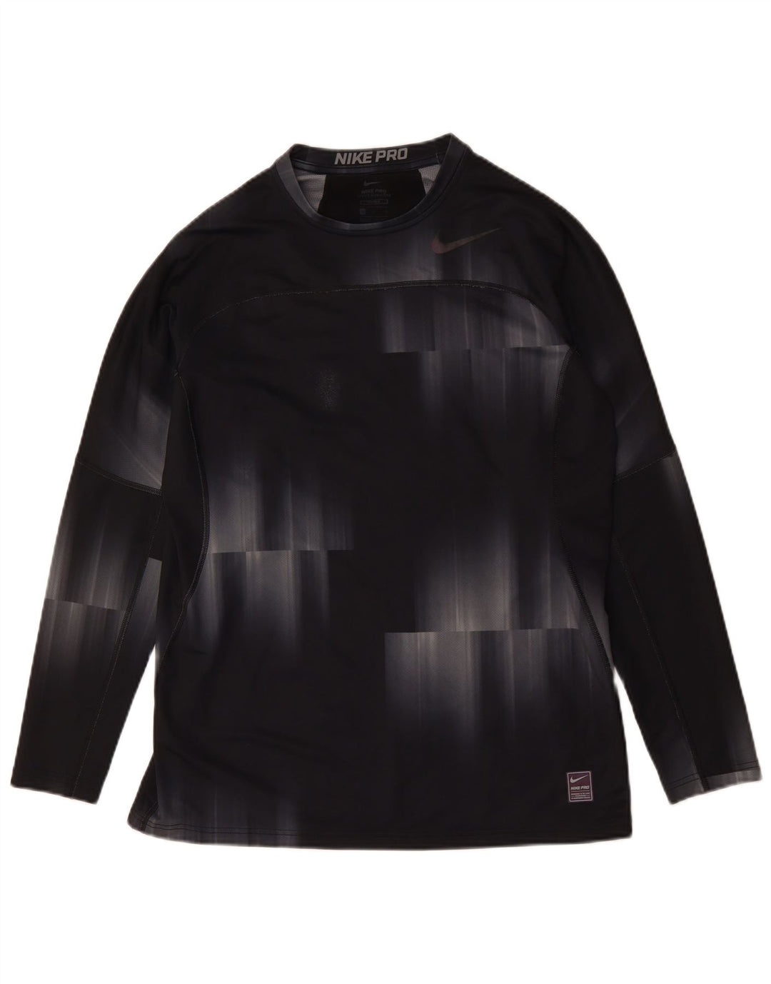 NIKE Herre Top Langærmet Large Black Tie Dye Polyester