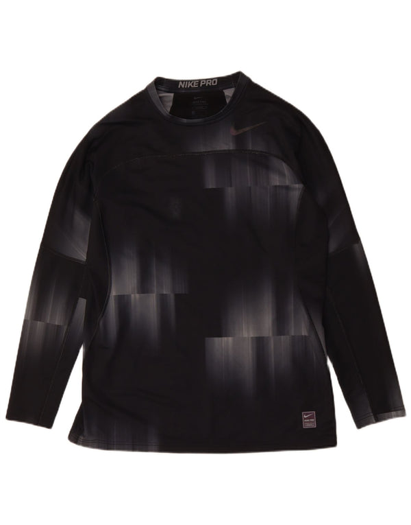 NIKE Herre Top Langærmet Large Black Tie Dye Polyester