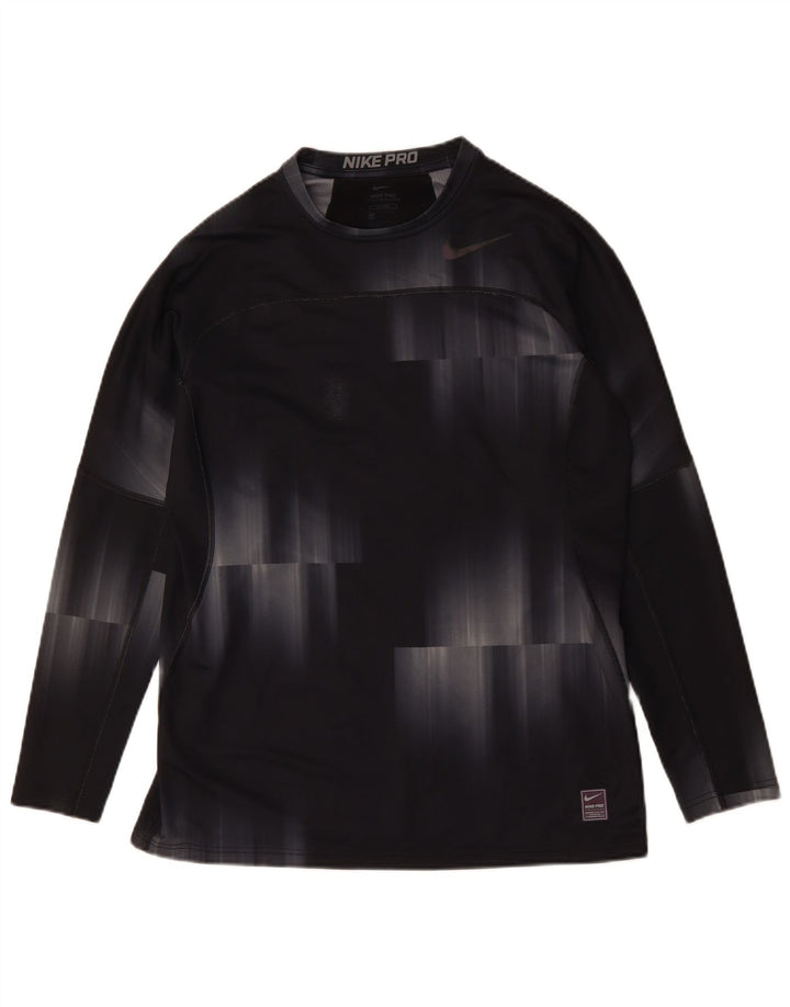 NIKE Herre Top Langærmet Large Black Tie Dye Polyester