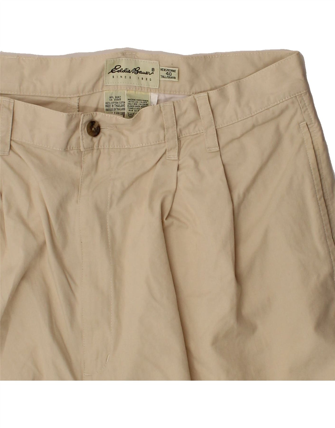EDDIE BAUER Mens Pegged Chino Trousers W40 L32 Beige Cotton Vintage Eddie Bauer and Second-Hand Eddie Bauer from Messina Hembry 